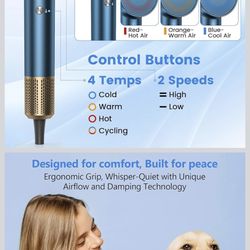 Store 4.5 * * (100) Hair Dryer Blow Dryer, 160000 RPM High-Speed Brushless Motor 500 Millions Negative lonic Hairdryer for Fast Drying, Low Noise Ther