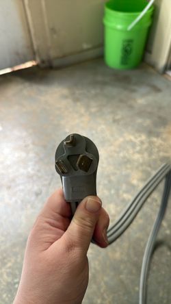 Gray three-prong dryer power cord