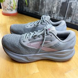 Brooks Adrenaline GTS 24 Women’s Gray/Pink Low Top Lace-Up Mesh US 8 120426