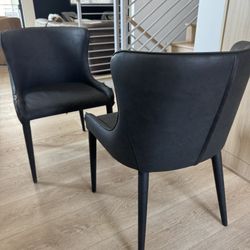 Set Of 4 Coco Republic Black Dining Chairs