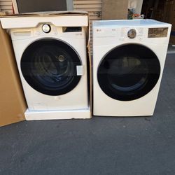LG ThinQ Front Load Washer And Gas Dryer 