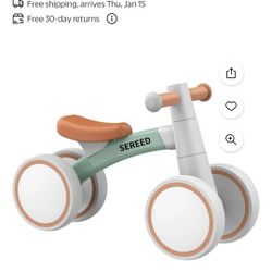 SEREED Baby Balance Bike for 1-2 Year Olds - 4 Wheels, First Bike for Toddlers, Birthday Gift (Green)