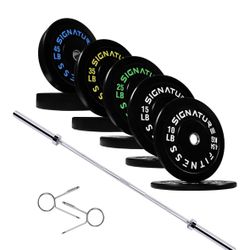 Signature Fitness Barbell And Olympic Plates (all new)