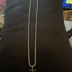 Brand New Long Chain Cross Necklace 