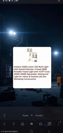 Szwbee 32000 Lumen LED Tripod Work Light (Read Desc)