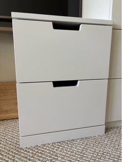 2 IKEA NORDLI 2-Drawer Nightstands / Storage Cabinets - White
