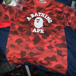 Red Camo Bape Shirt 