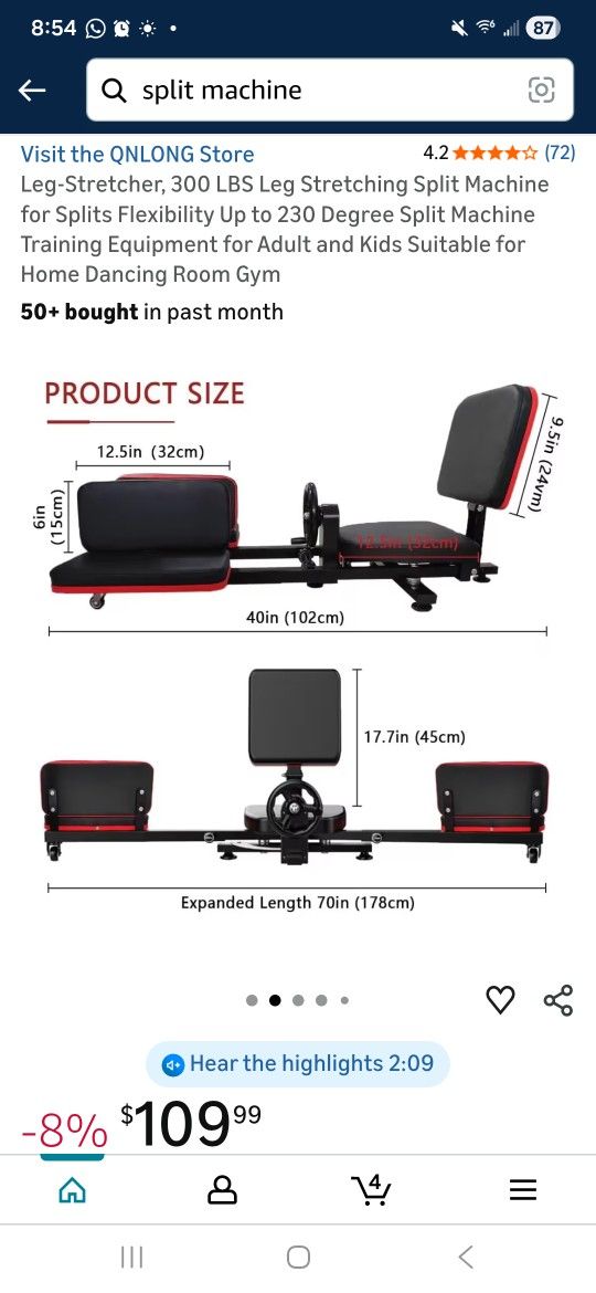 300 LBS Leg Stretching Split Machine