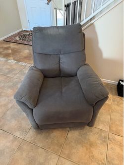 Grey fabric recliner