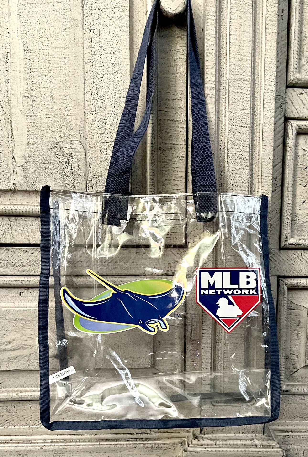 BRAND NEW Tampa Bay Rays Clear Tote Bag with Handles - MLB Logo