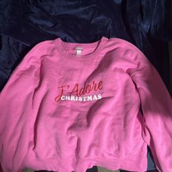 Wondershop Woman's J'Adore Christmas Sweatshirt - Pink Size Large