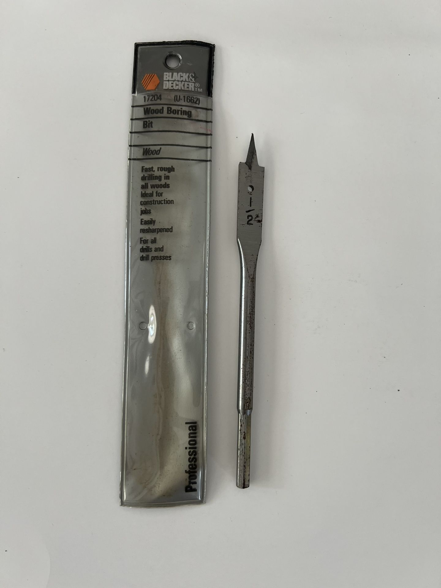 Black & Decker 17204 Wood Boring Spade Drill Bit 1/2 for Wood, USA