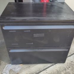 Black Lateral Filing  Cabinet Metal Lockable 2 Drawer