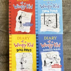DIARY OF A WIMPY KID, LOT OF 4 BOOKS