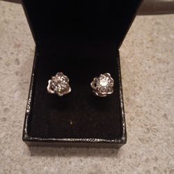 White Ice Blue Earrings 