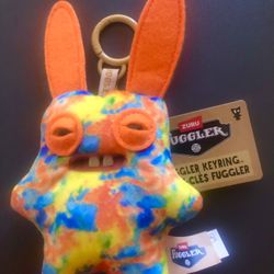 FUGGLER Funny Ugly Monster Rabbit Tie Dye Bunny Plush Keychain