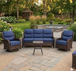 6-in deep seating cushions patio furniture set luxury outdoor patio furniture set with swivel rocking chairs brand new in the box ✅☑️🆕🚎