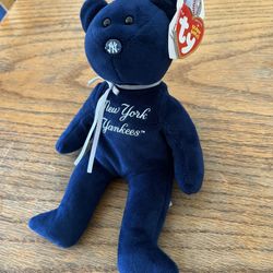 TY Beanie Babies Collection Dark Blue New York Yankees 2016 Bear In Perfect Condition