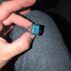 Silver Turquoise Men's Ring