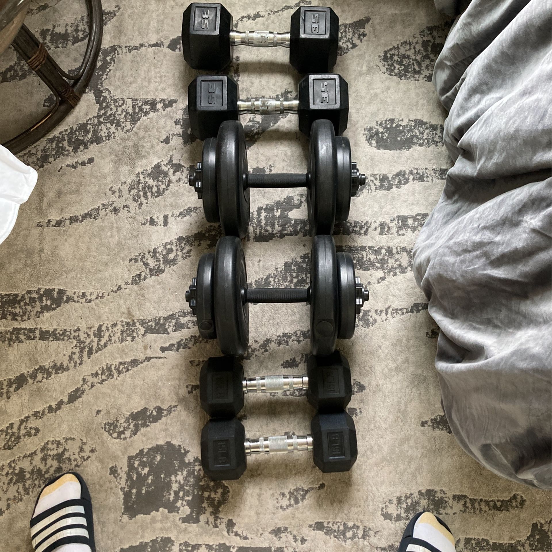 15, 25, and 35lb weights