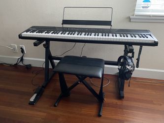 Alesis Recital Electric Keyboard Piano 88 Key w/ Stand Seat Pedal Headphones and Cover Price FIRM