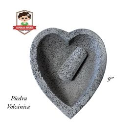 Molcajete Piedra Volcánica Corazon