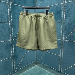 Gucci Mens Green All Over Logo Frint Shorts Size 52