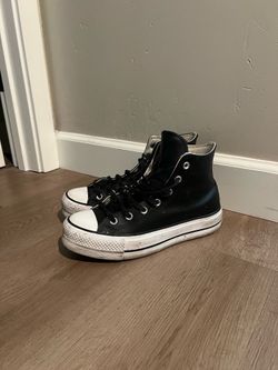 Women’s Black Leather High Top Converse Shoes