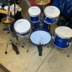 five Piece Drum Set Jr Kit Sparkle Blue