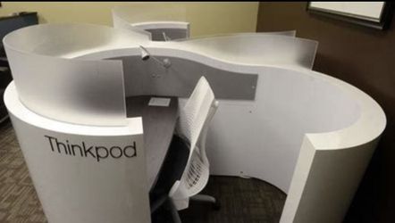 Amazing Stylish Thinkpod Desk ... Very Modern ... Provides Seclusion Where There is None.