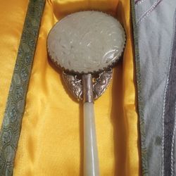 Vintage  Chinese Celadon Jade Mirror