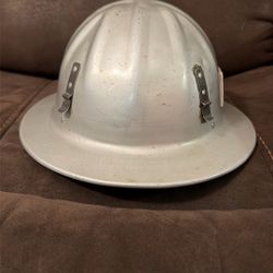 Full Brim Vintage Aluminum Hard Hat 