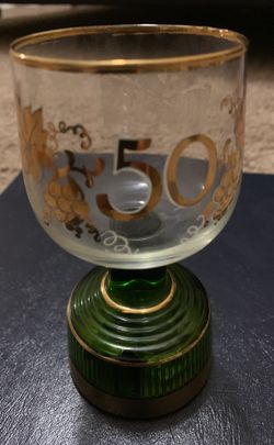 Antique 50yrs anniversary wine glass