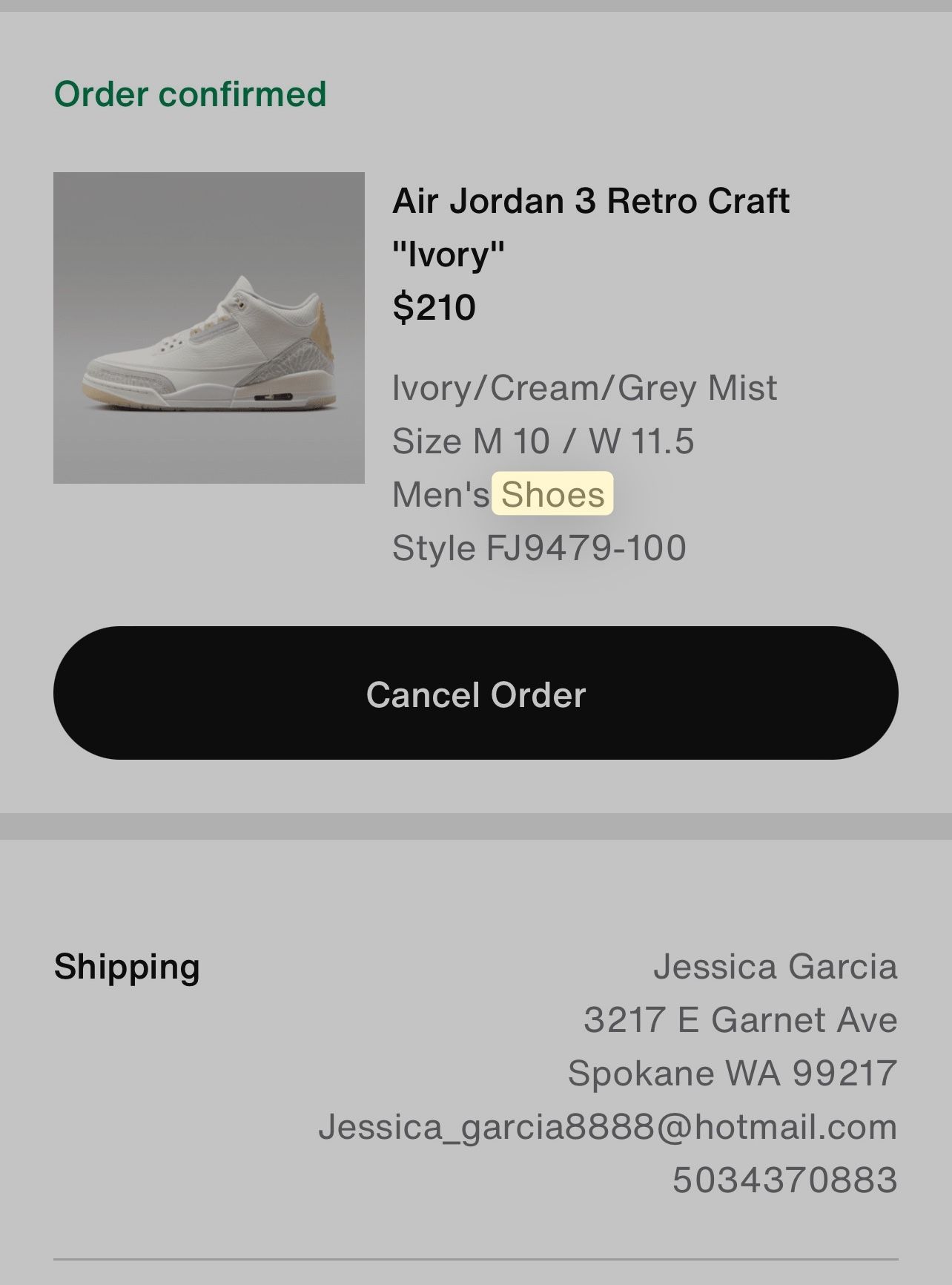 Jordan 3 (slightly Used) 10 Men