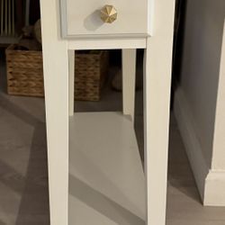 White Side Table With Drawer