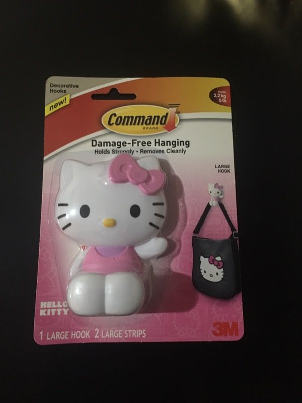 This is new, 3M Command Hello Kitty Hook, 1 Large Hook, 2 Strips