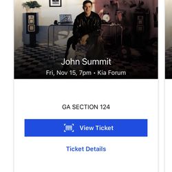 John Summit 2 Tickets GA 124 11/15 Nov 15