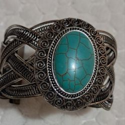 Vintage Turquoise Ston Bracelet Silver 