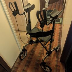 Elenker upright folding walker with breathable mesh seat and back rest