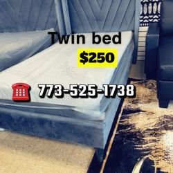 Twin Size Bed Frame With Headboard And Mattress $250 Only 