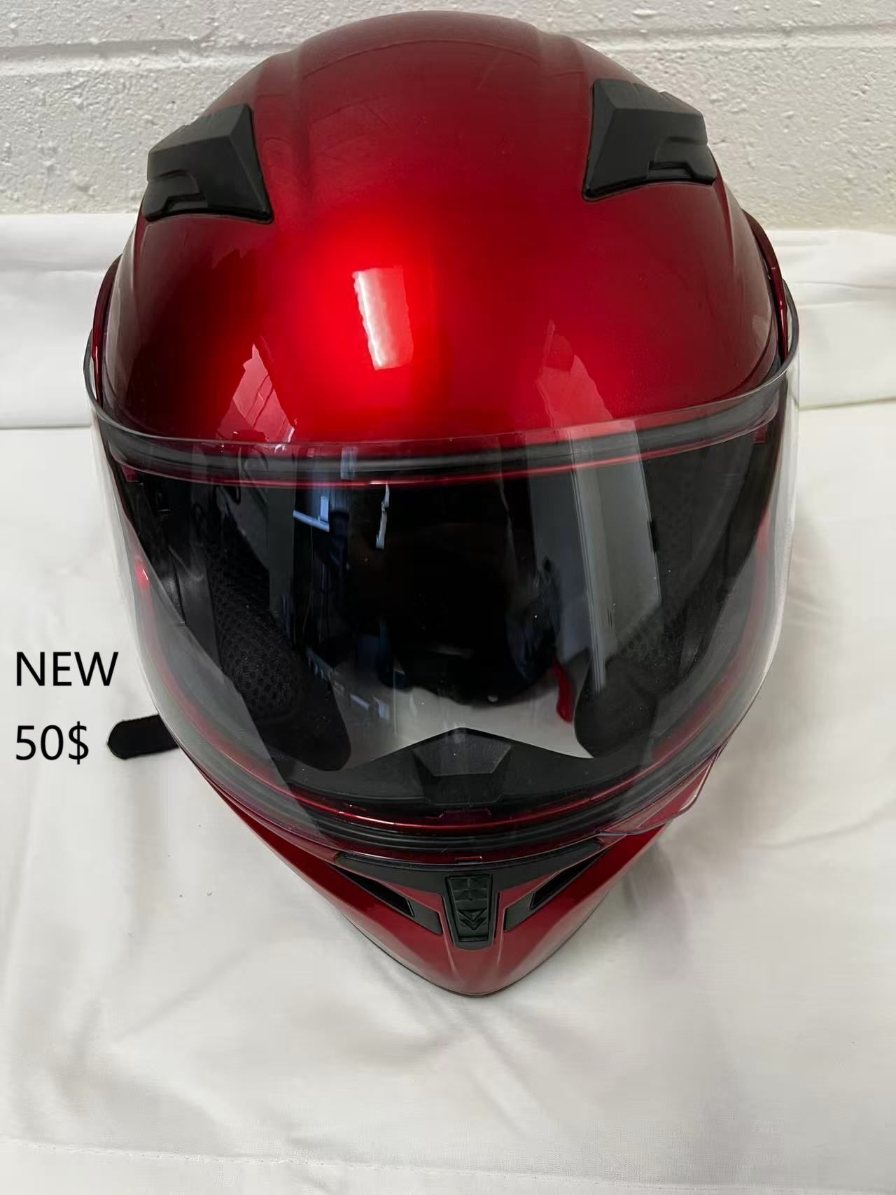 Bike Helmet Red New Dual Visor Tinted New Size Xl