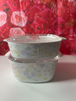 CorningWare Pastel Bouquet Vintage 2 Casserole Dish