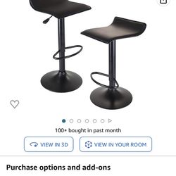 Winsome Wood Set of 2 Obsidian Adjustable Backless Swivel Air Lift Stool
