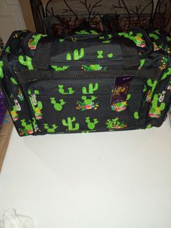 Cactus Print Duffel Bag with Tags