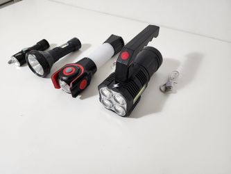 4pcs Flashlight Portable Lamp With Built-in Battery USB Rechargeable LED Flashlights