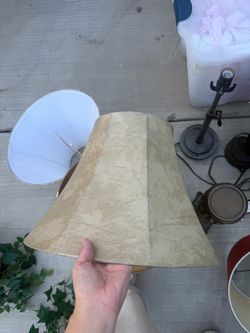 Beige Faux Leather Lamp Shade