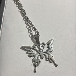 Sliver Butterfly Necklace