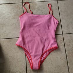 Wild Fable L Pink Red Swim Suit