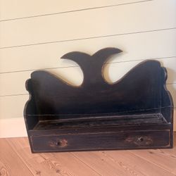 Whale Tail Shelf With Drawer