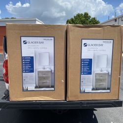 24 Inch Vanity Combo In white Washed Oak